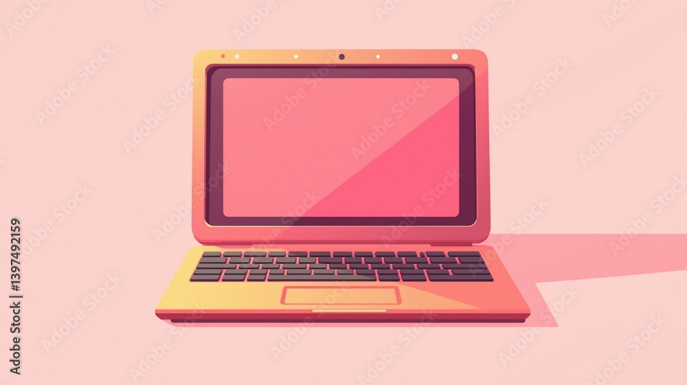 Pink Laptop on Pastel Background (2) Pink Laptop on Pastel Background (2)