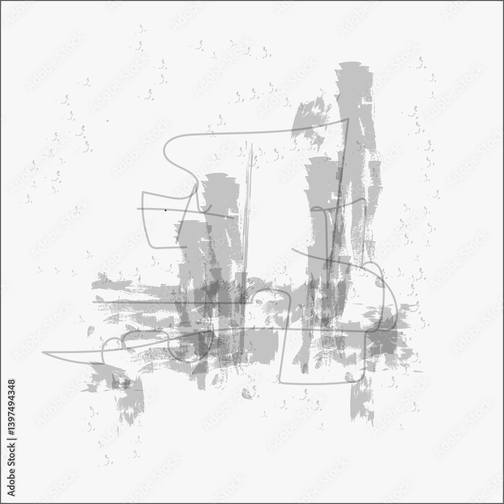 Abstract art drawing black and white Abstract art drawing black and white