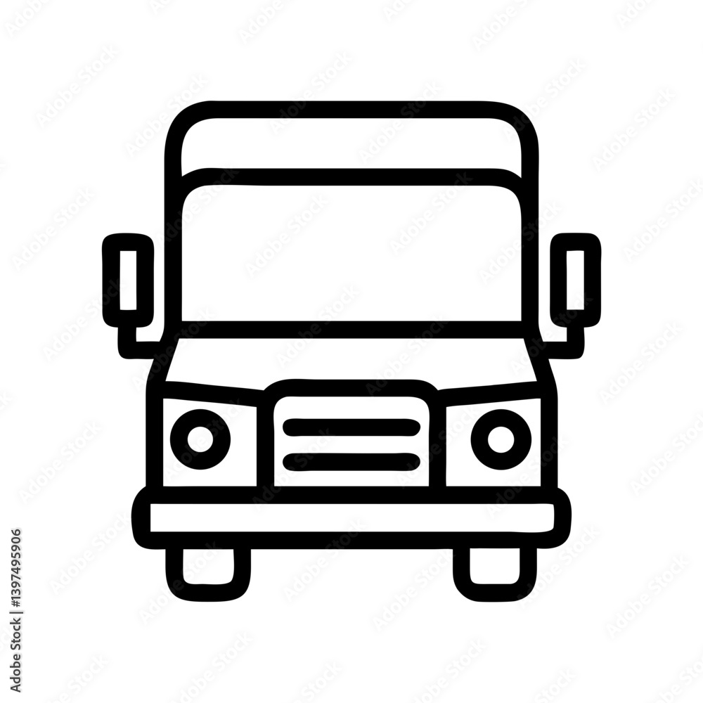 Delivery Truck Front View Icon Design Delivery Truck Front View Icon Design
