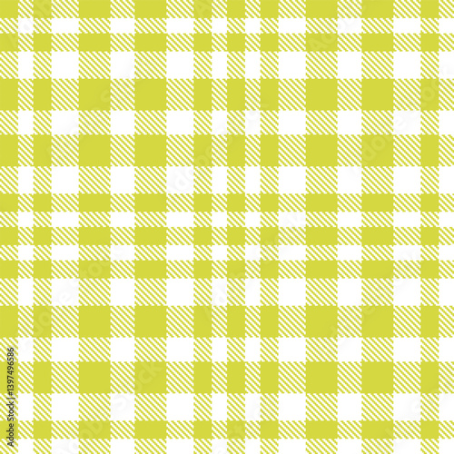 Elegant Bright dull yellow & Warm white Seamless Tartan Textile Design