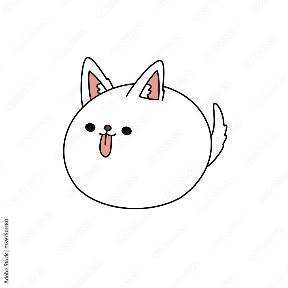 A cartoon dog with a tongue sticking out A cartoon dog with a tongue sticking out