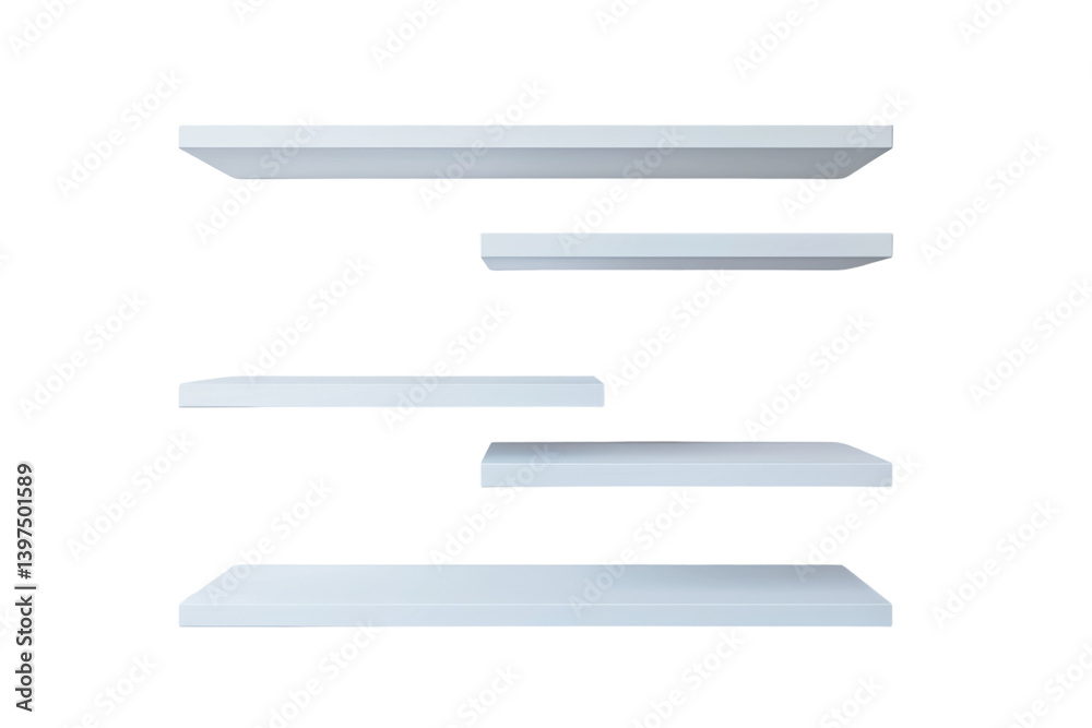 Streamlined Organization: Minimalist Shelving Units Revealed Isolated On Transparent Background Streamlined Organization: Minimalist Shelving Units Revealed Isolated On Transparent Background