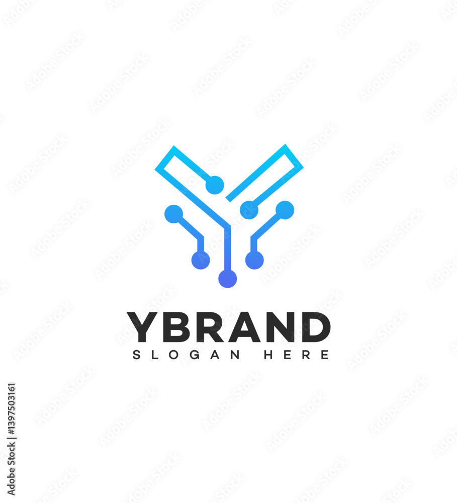 Y Letter Tech Logo Design Circuit, Network, Digital, Modern, Blue Y Letter Tech Logo Design Circuit, Network, Digital, Modern, Blue