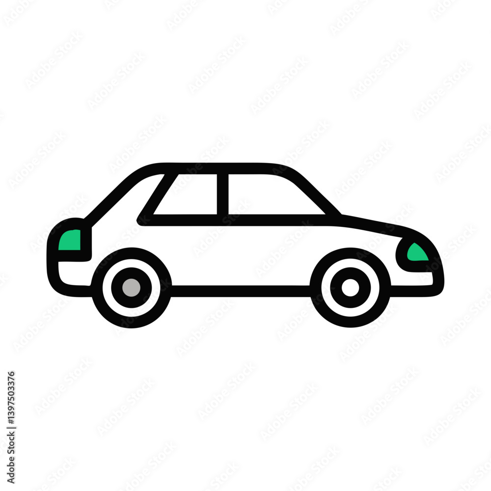 Obraz premium Side View Car Icon Design