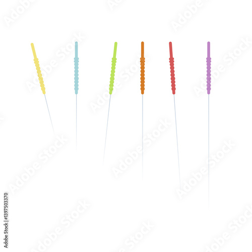 Acupuncture needles set. Vector illustration