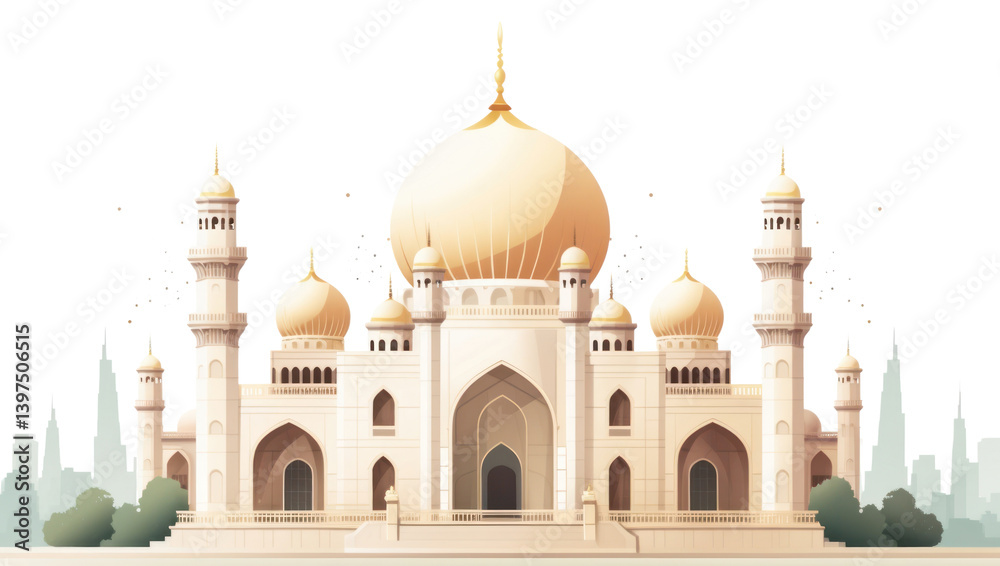 Fototapeta premium PNG Architecture building mosque dome transparent background