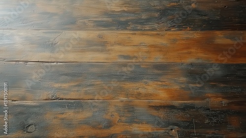 Obraz na płótnie Weathered Brown Wooden Planks with Peeling Black Paint for Rustic Textured Backgrounds and Vintage Design Elements Featuring Horizontal Lines and Distressed Surface w salonie