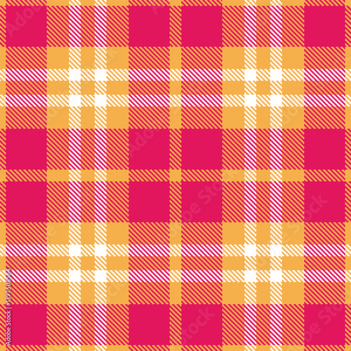 Plaid pattern seamless. Muted butterscotch & Warm cerise Tartan Textile Design. 
