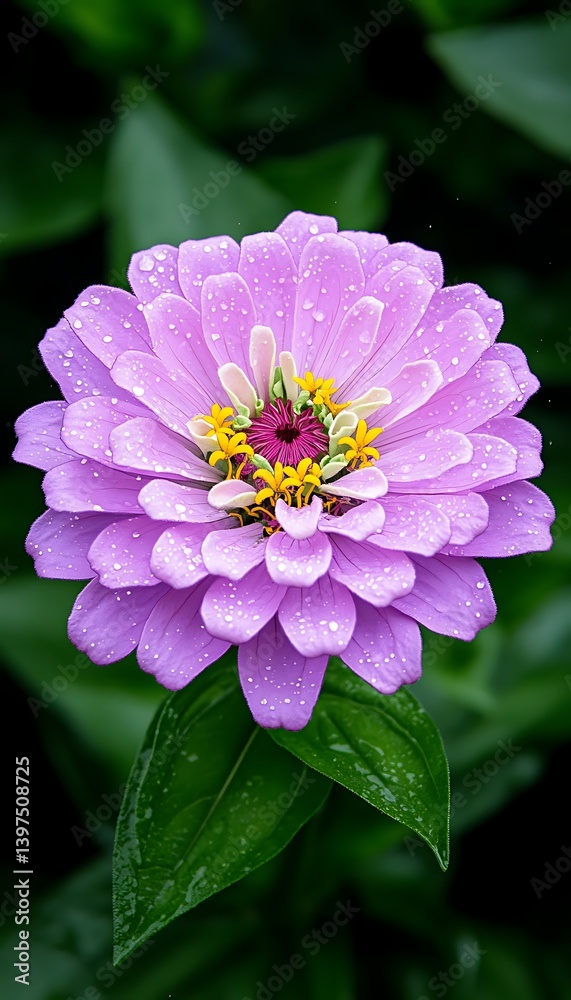Fototapeta premium Closeup Purple Zinnia Flower