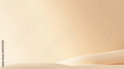 Minimalistic abstract light beige background with soft shadows suitable for product presentation