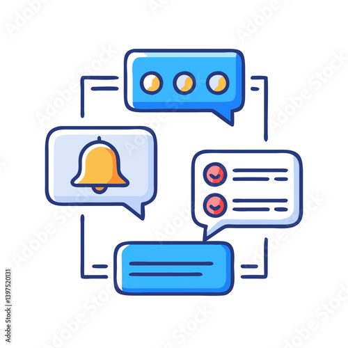 channel messaging reminders bells icon, channel messaging reminders bells vector
