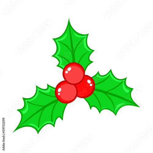 christmas holly berry icon, christmas holly berry vector illustration-simple illustration of christmas holly berry, perfect for christmas holly berry logos and icons