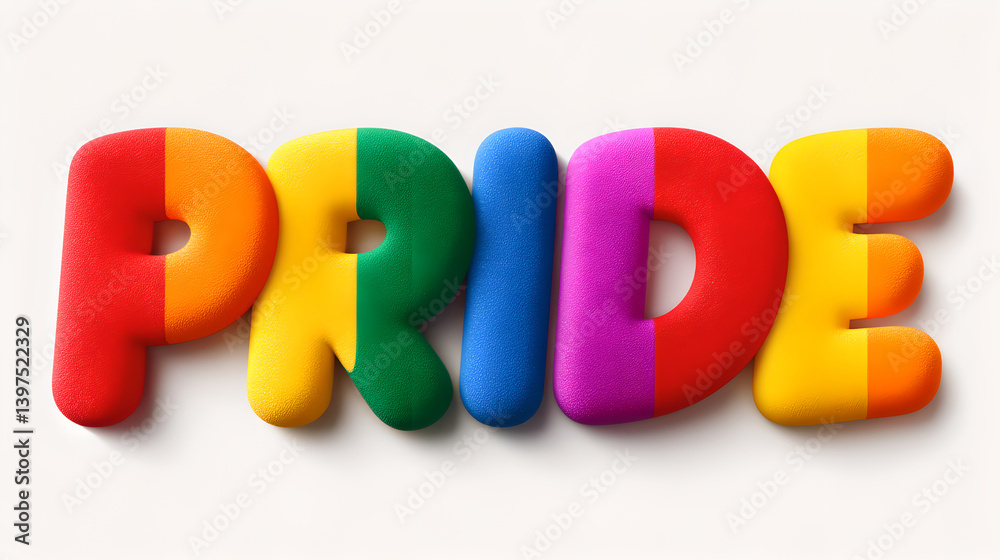 Fototapeta premium Rainbow Pride Textured Letters