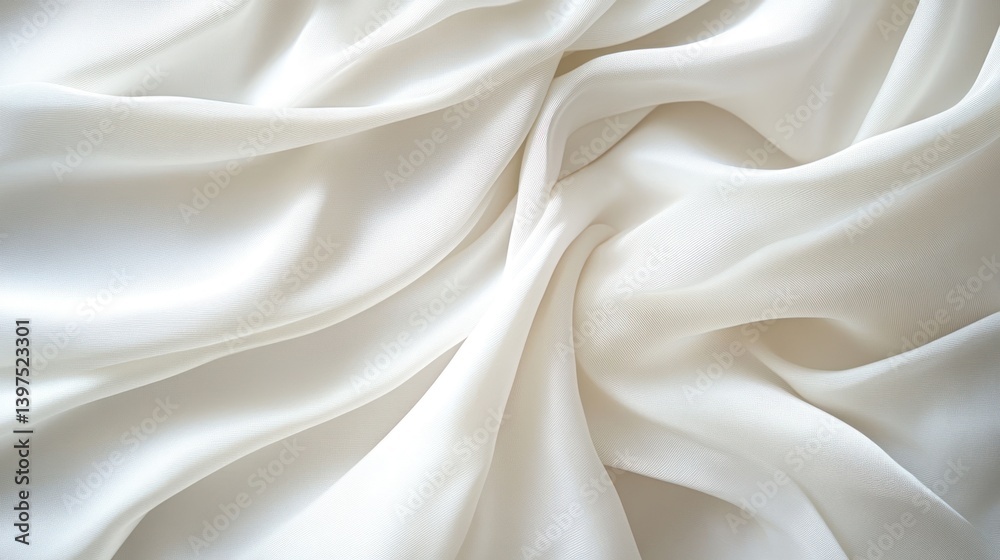 Obraz premium White silk fabric drapes elegantly