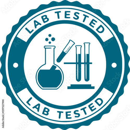 Lab tested round vector badge icon design

