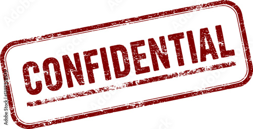 Confidential red ink rubber stamp sign symbol grunge effect vector illustration design confidential case investigation tampon classified private secret information