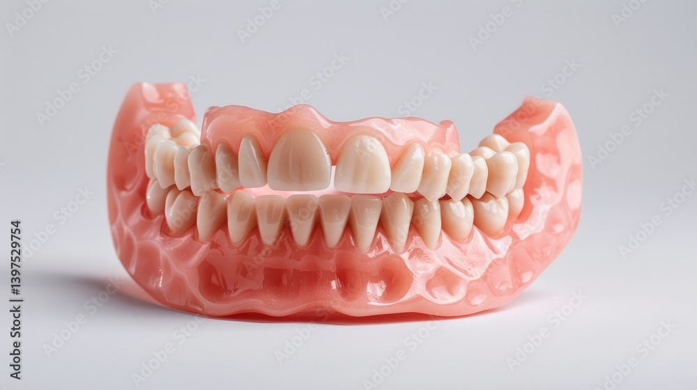 Obraz premium Orthodontic model showcasing realistic teeth arrangement and gum structure in a dental setting
