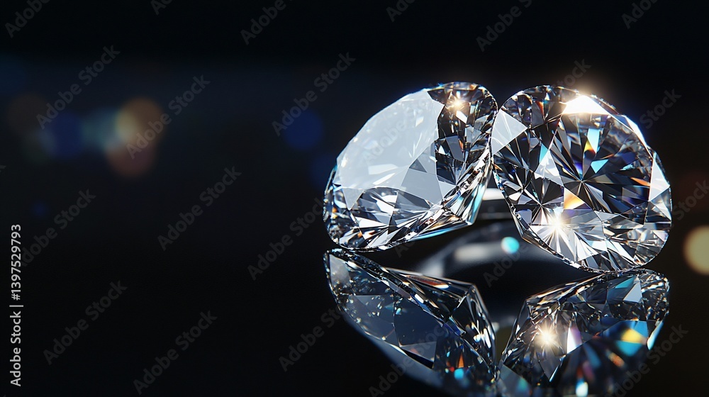 Fototapeta premium Dazzling Diamonds: A Luxurious Reflection
