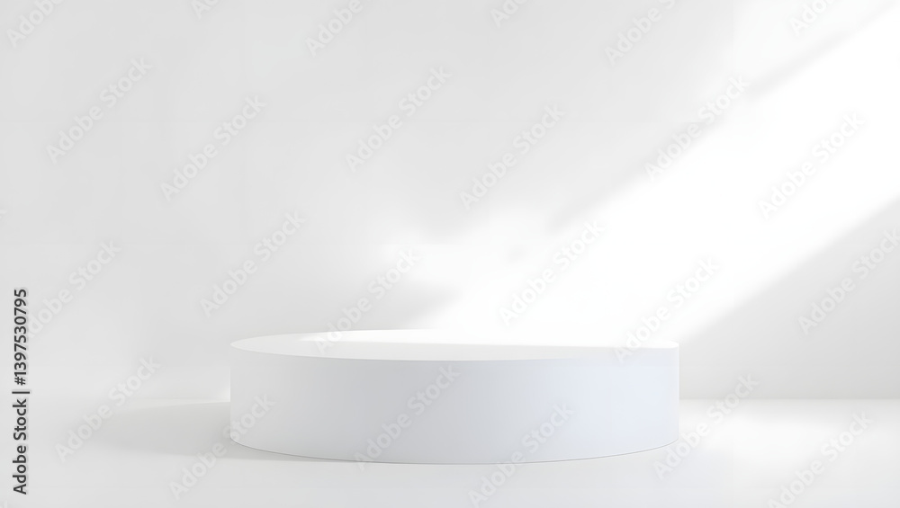 Fototapeta premium Modern Minimalist White Product Display Platform Mockup