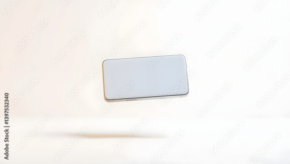 Sleek Silver Smartphone Mockup Blank High-Gloss Screen for App Presentation Sleek Silver Smartphone Mockup Blank High-Gloss Screen for App Presentation