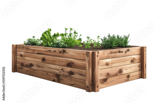 Beautiful Raised Garden Beds for Home Gardens Isolated On Transparent Background