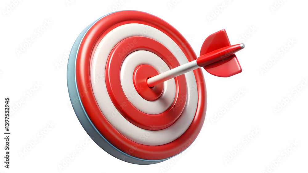 arget Arrow Success Icon, Dart Arrow on Dartboard, 3D Isolated on Transparent Background arget Arrow Success Icon, Dart Arrow on Dartboard, 3D Isolated on Transparent Background