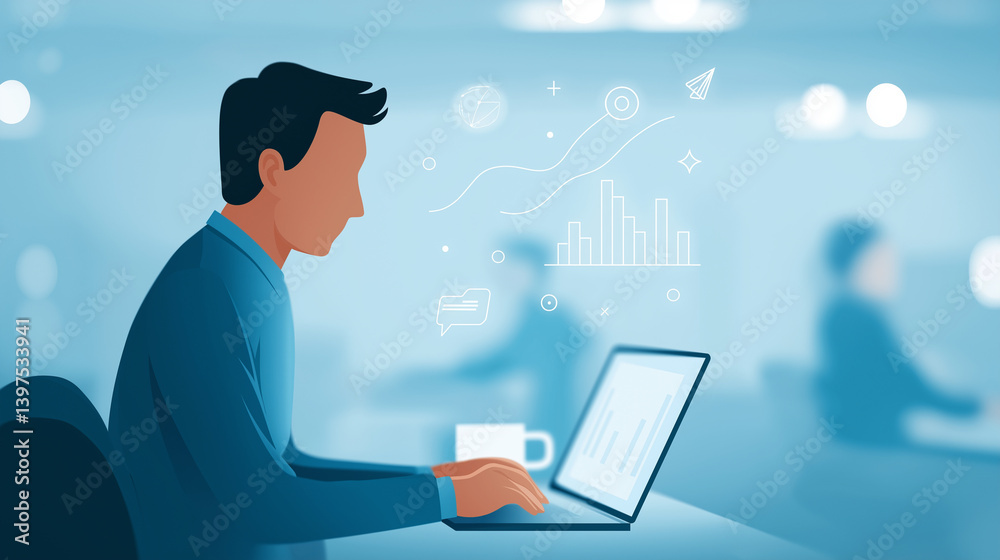 Marketing Automation in Action: A Businessman at Work Marketing Automation in Action: A Businessman at Work