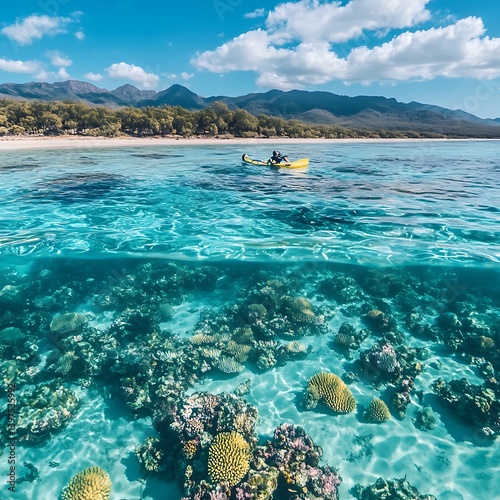 Obraz na płótnie Ocean life with stunning coral reef and colorful fish swimming high resolution picture w salonie