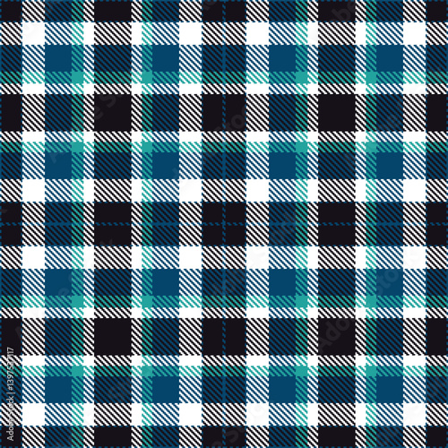Elegant Seamless Tartan featuring Rich prussian blue and Warm white Textile Design