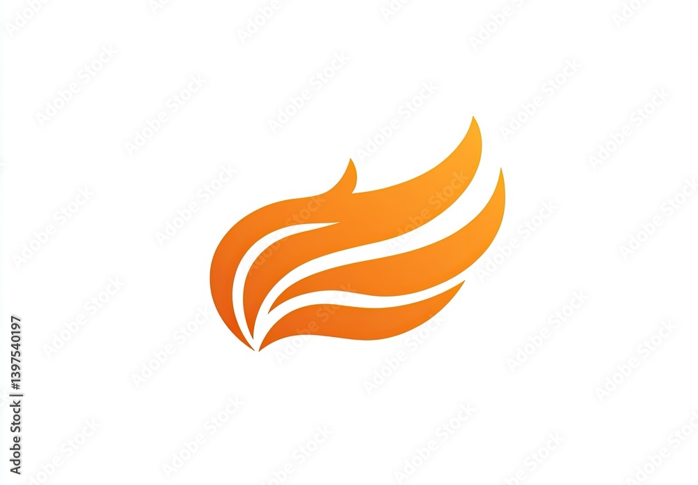 Obraz premium Flame icon, simple and flat style, white background