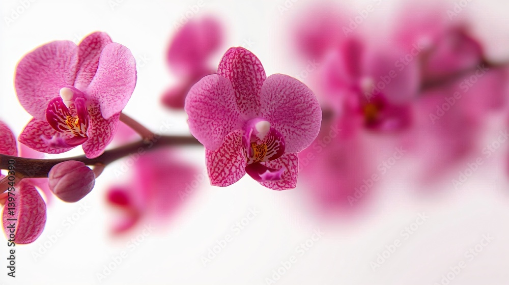 Pink orchids bloom, close-up, bright background, nature Pink orchids bloom, close-up, bright background, nature
