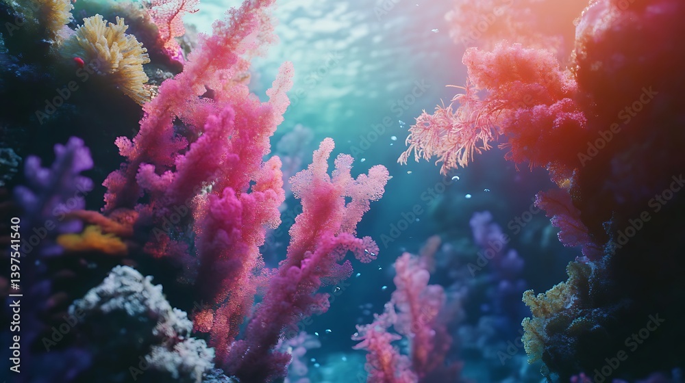 Underwater coral paradise filled with vibrant corals and sea life high resolution picture