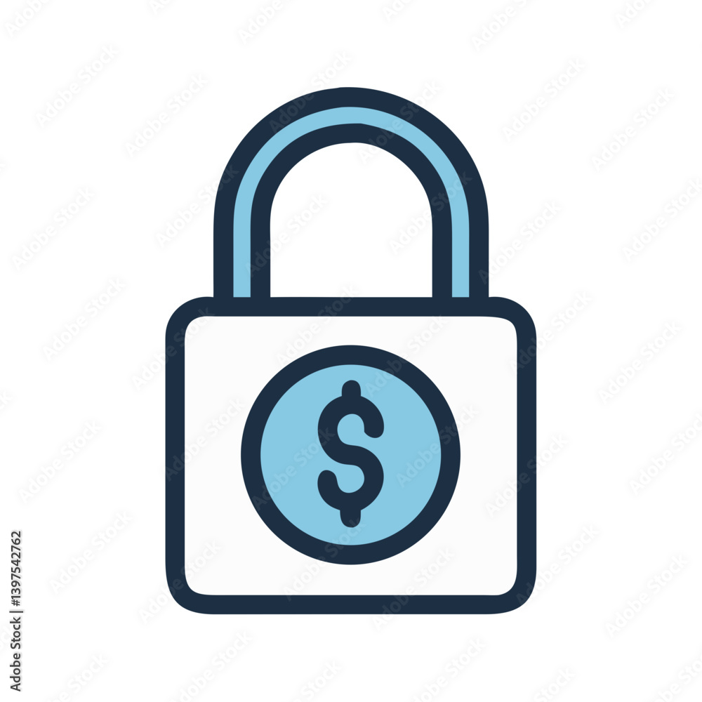 Padlock with Dollar Symbol Icon Design Padlock with Dollar Symbol Icon Design
