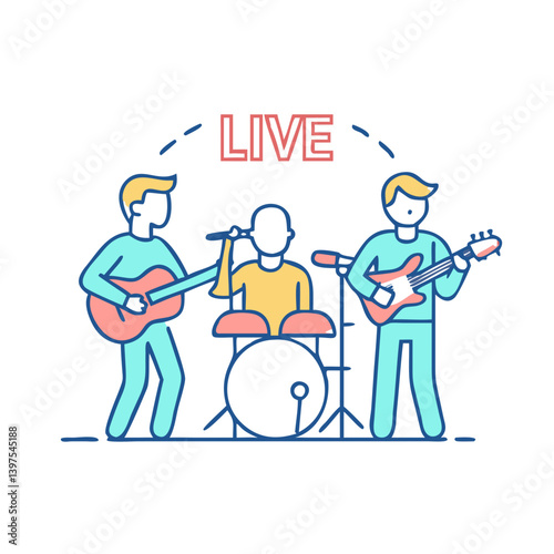 Wallpaper Mural live band icon, live band vector illustration-simple illustration of live band, perfect for live band logos and icons Torontodigital.ca