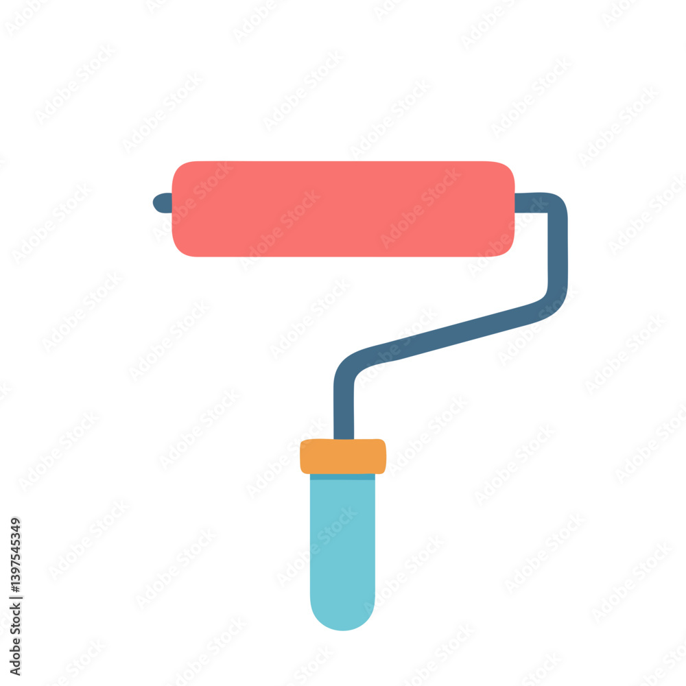 Paint Roller with Rounded Handle Icon Design Paint Roller with Rounded Handle Icon Design