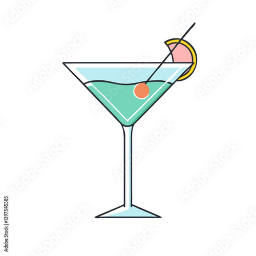 martini glass icon, martini glass vector illustration-simple illustration of martini glass, perfect for martini glass logos and icons