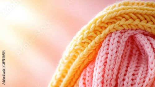 Soft and Cozy Knitted Blanket with Warm Colors and Textures