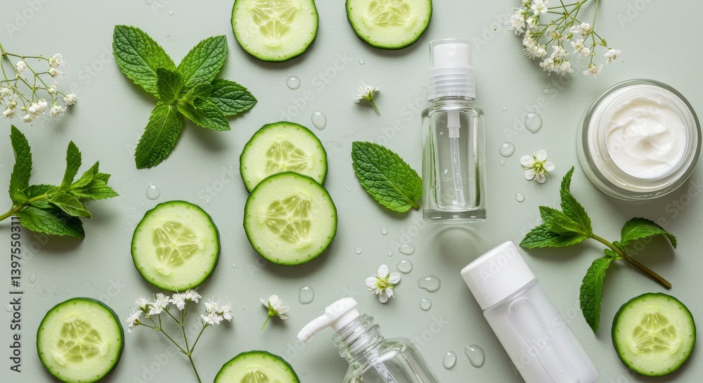 Natural Cucumber Skincare Products - Refreshing cucumber skincare products with mint, perfect for a natural beauty routine. Hydrating and soothing