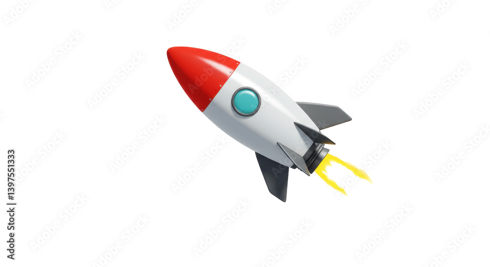 Isolated Cartoon Rocket Ship Isolated Cartoon Rocket Ship