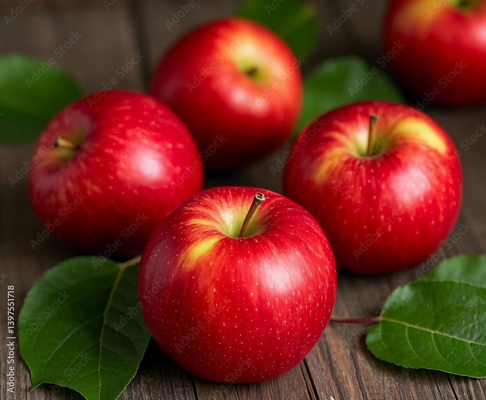 red apples on a wooden table red apples on a wooden table