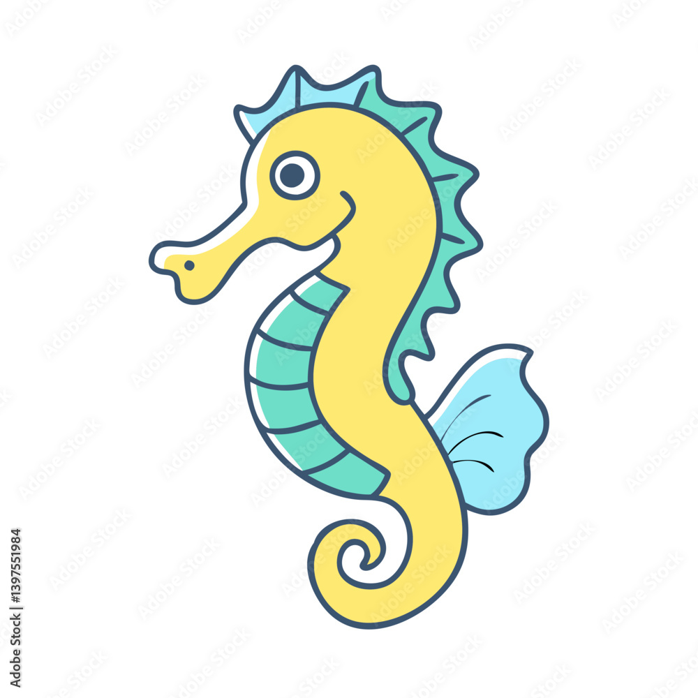 Obraz premium seahorse icon, seahorse vector illustration-simple illustration of seahorse, perfect for seahorse logos and icons
