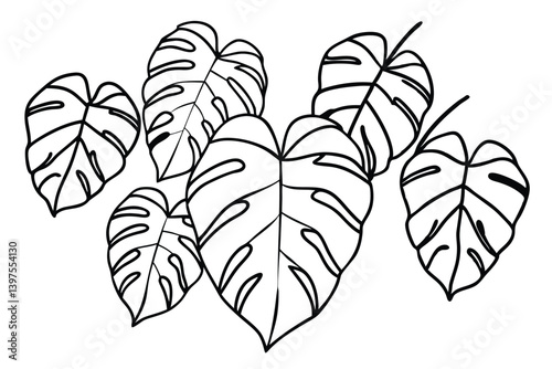 Taro Leaf Tropical Graphic Set