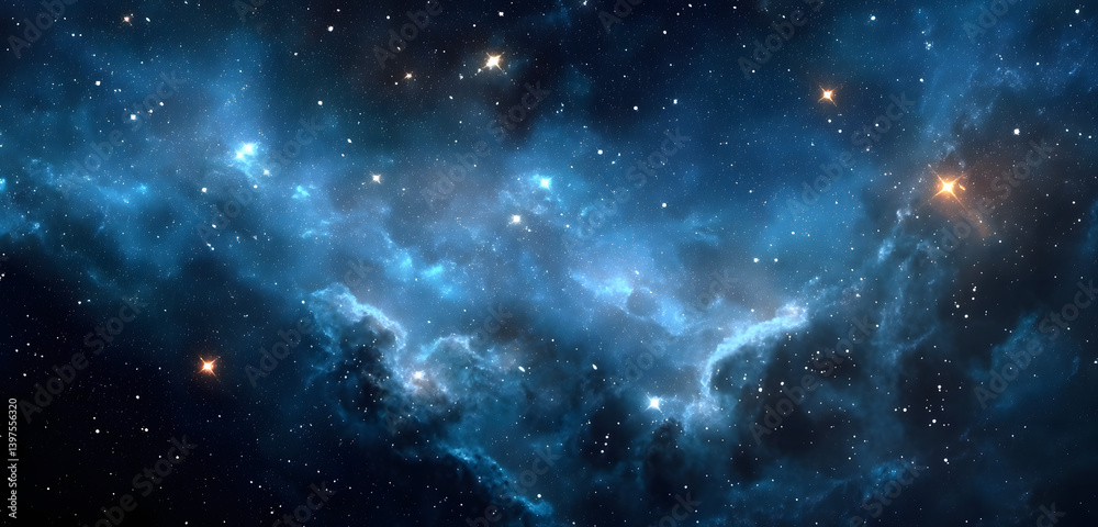 Fototapeta premium deep space, abstract blue background