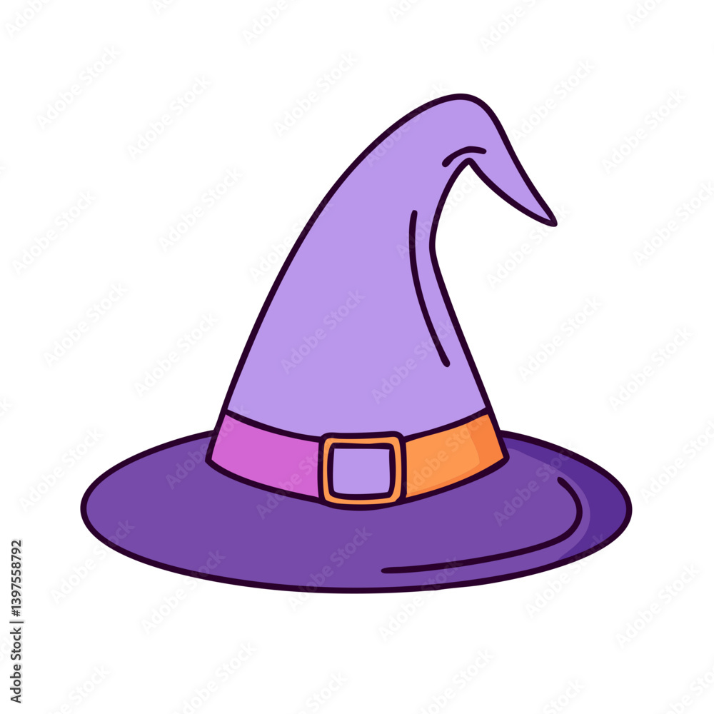Naklejka premium witch hat icon, witch hat vector illustration-simple illustration of witch hat, perfect for witch hat logos and icons