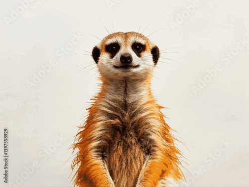 Sunlit curiosity meerkat isolated watercolor vector illustration svg 