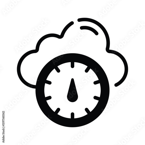 Meter indicator denoting cloud performance glyph icon