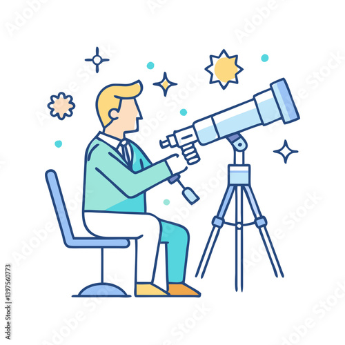 astronomer icon, astronomer vector illustration-simple illustration of astronomer, perfect for astronomer logos and icons