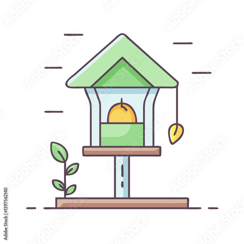 bird feeder icon, bird feeder vector illustration-simple illustration of bird feeder, perfect for bird feeder logos and icons