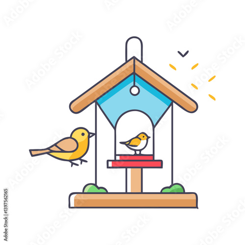 bird feeder icon, bird feeder vector illustration-simple illustration of bird feeder, perfect for bird feeder logos and icons