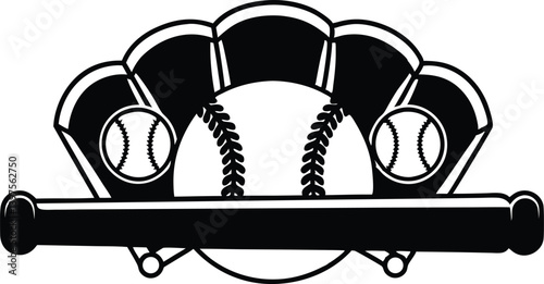 Baseball Emblem Design with Blank Space for Customization